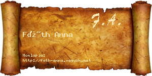 Fáth Anna névjegykártya